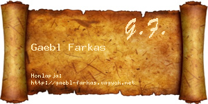 Gaebl Farkas névjegykártya